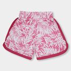 Girls' Bright Pink Printed Pull-Up Shorts, Pink, small