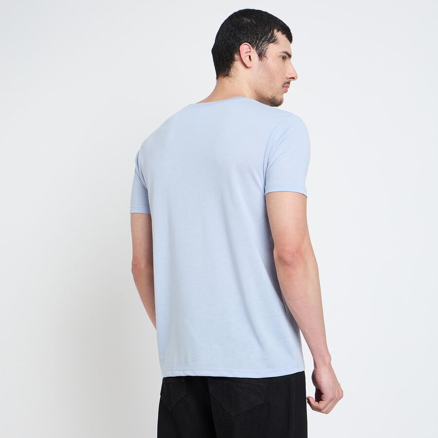 Men's Round Neck Half Sleeves T-Shirt, Sky Blue, large image number null