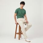 Men's Cream Slim Fit Chino Trousers, Off White, small