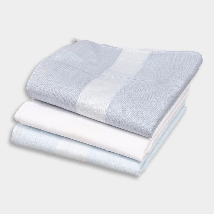 Men's 100% Cotton Hanky, गहरा ग्रे, large