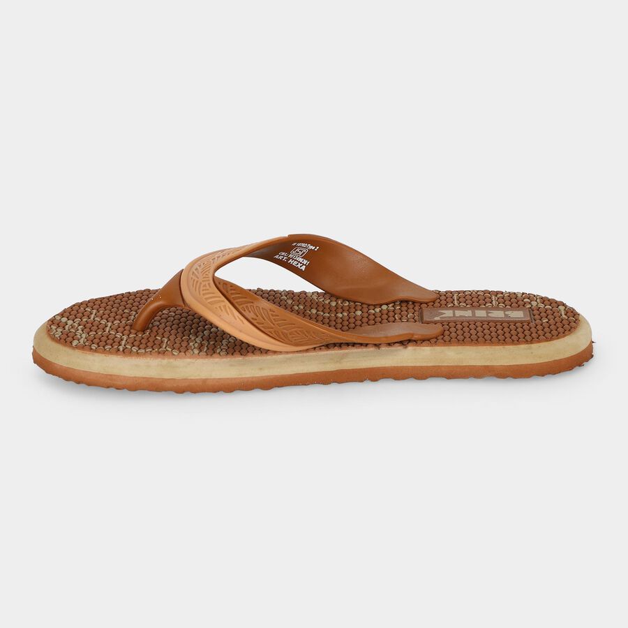 Women's Beige Toe-Post Flip-Flop Slippers, Beige, large