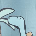 Infants' Sky Blue Cotton Round Neck Printed Baba Suit, Teal Blue, small