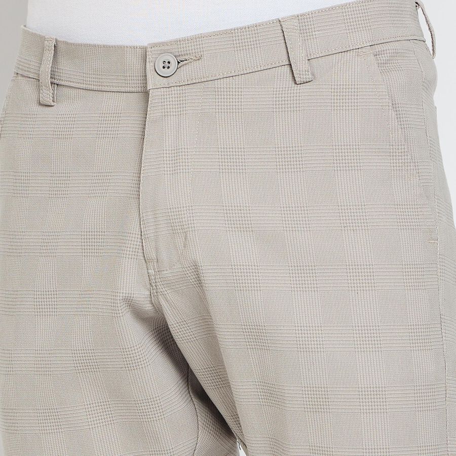 Men's Slim Fit Casual Trousers, हल्का ग्रे, large image number null