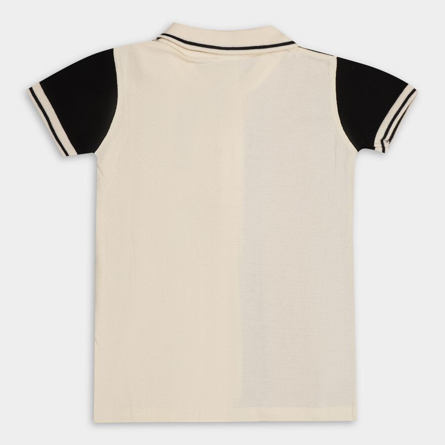 Boys' 100% Cotton Half Sleeves T-Shirt , Off White, large image number null