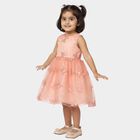 Girls' Soft Peach Butterfly Sequin Sleeveless Party Frock, Peach, small image number null