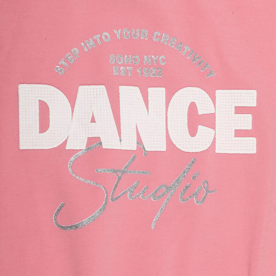Girls Light Pink Crew Neck Casual Sweatshirt, हल्का गुलाबी, large image number null