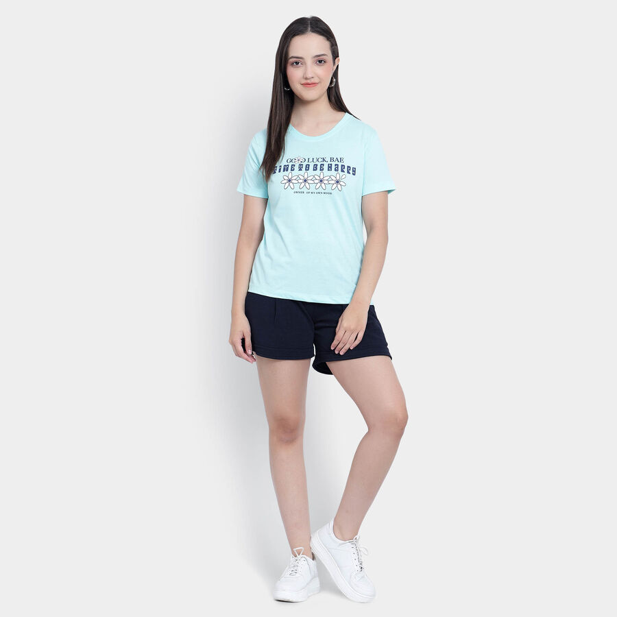 Round Neck T-Shirt, Aqua, large image number null