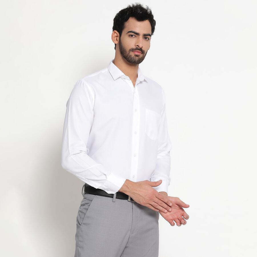 Solid Formal Shirt, सफ़ेद, large image number null