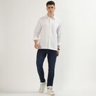Men's Snow White Cotton Spread Collar Casual Shirt, सफ़ेद, small image number null