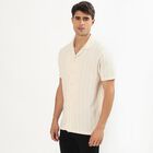 Men's Beige Slim Fit Printed Casual Shirt, Beige, small