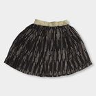 Girls' Jet Black A-Line Pull Ups Skirt, काला, small image number null
