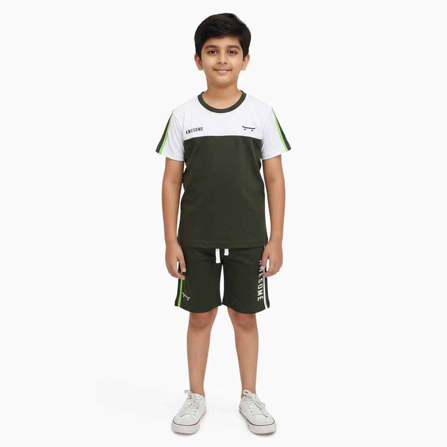 Boys' Knit Baba Suit, ओलिव, large image number null