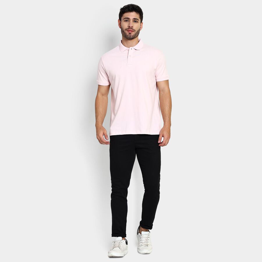 Men's Collared Half Sleeves T-Shirt , गुलाबी, large image number null