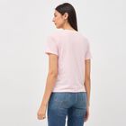 Women's Light Pink Round Neck T-Shirt, Light Pink, small image number null