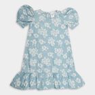 Girl's 100% Cotton Dress, Light Blue, small image number null