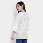 All Over Print 3/4th Sleeves Kurti, White, small image number null