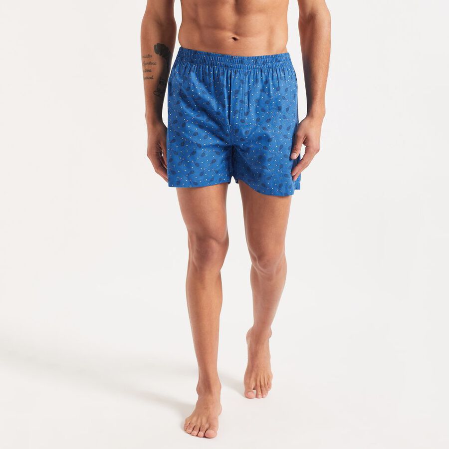 Men's 100% Cotton Boxers, Dark Blue, large image number null