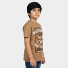 Boys Brown Round Neck Casual Boys T-Shirt, भूरा, small