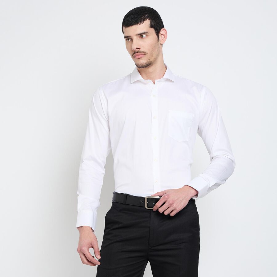 Men's 100% Cotton Formal Shirt , सफ़ेद, large image number null