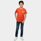Boys' Coral Round Neck Graphic Printed T-Shirt, Coral, small