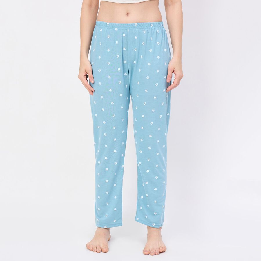 Women's Muted Charcoal Gray Relaxed Fit Pyjama, Aqua, large