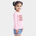 Girls Pink Round Neck Regular Top, Light Pink, small