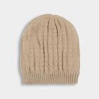 Boys' Soft Beige Knitted Beanie Cap, Beige, small image number null