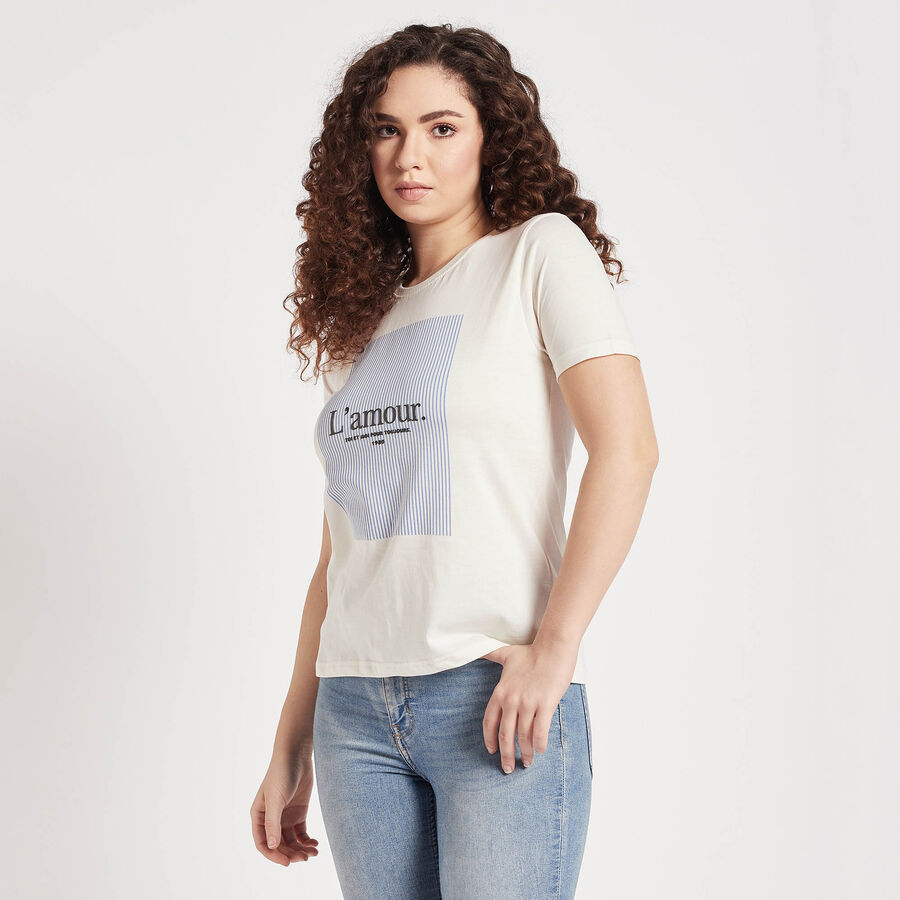 Round Neck T-Shirt, Off White, large image number null