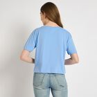 Ladies' 100% Cotton Crop  Top, Light Blue, small