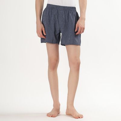 Men's Navy Checked Inner Elastic Boxers