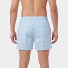 Men's Blue Regular Fit Checked Boxers, हल्का नीला, small