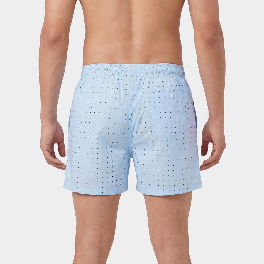 Men's Blue Regular Fit Checked Boxers, हल्का नीला, large