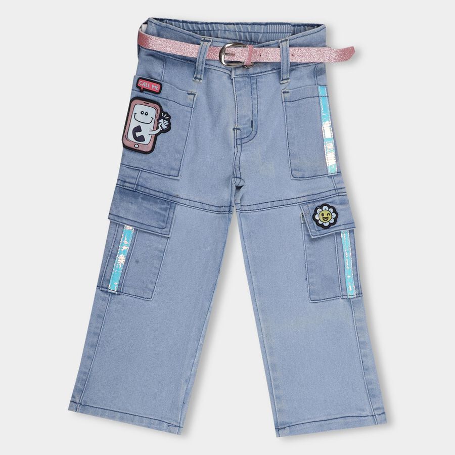 Girls' Jeans, हल्का नीला, large image number null
