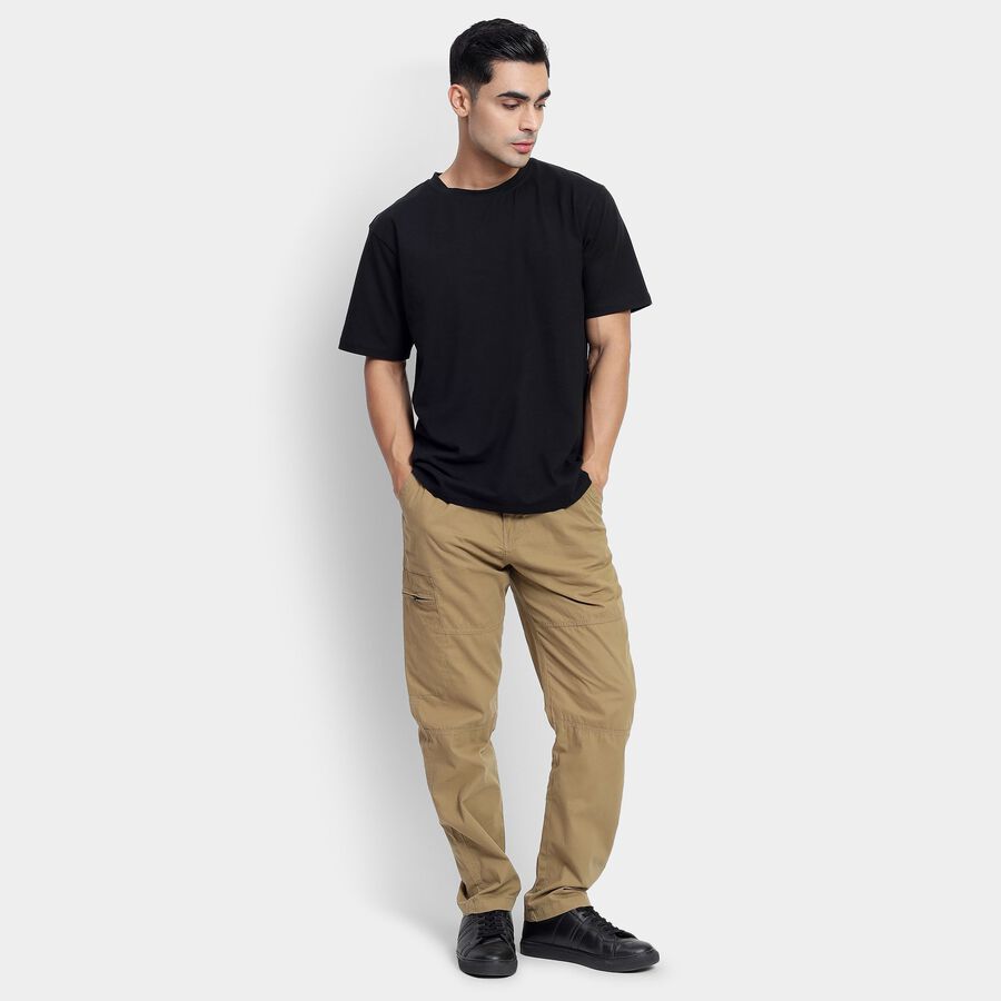 Men's 100% Cotton Track Pants, Khaki, large image number null