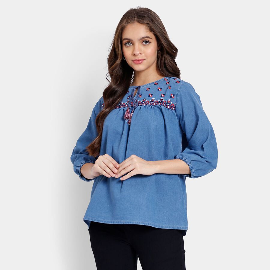 Ladies' Top, नेवी ब्लू, large image number null