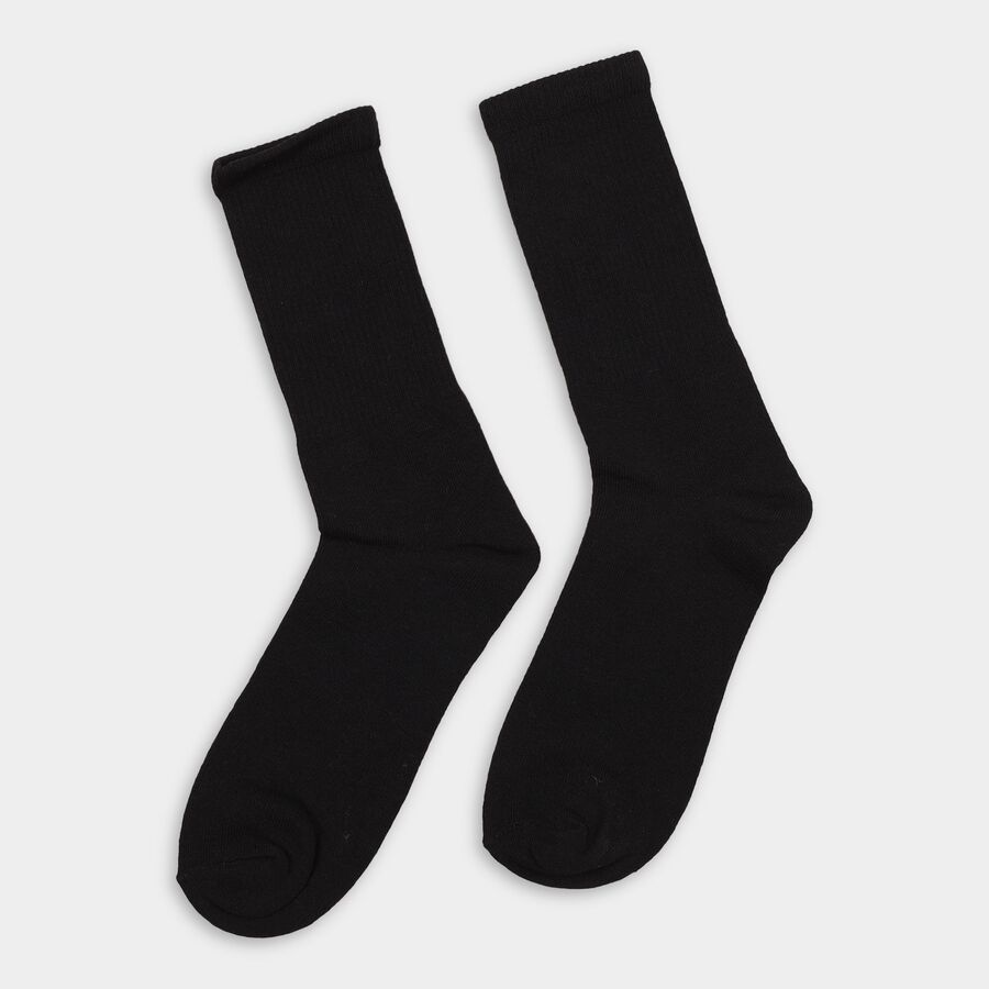 Men's Socks (Pack of 2), काला, large
