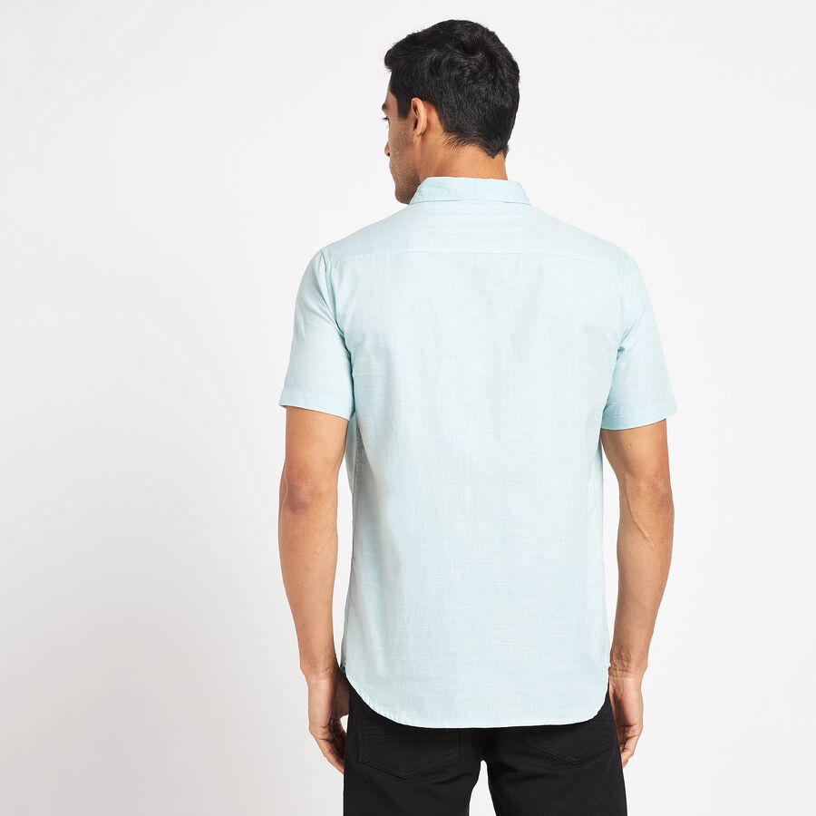 Cotton Solid Casual Shirt, Aqua, large image number null