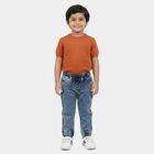 Boys Light Blue Jogger Fit Washed Jeans, मध्यम नीला, small