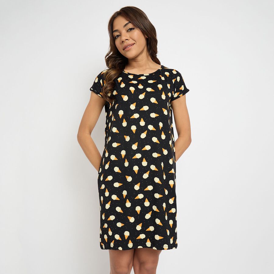 Ladies' Nighty, काला, large image number null