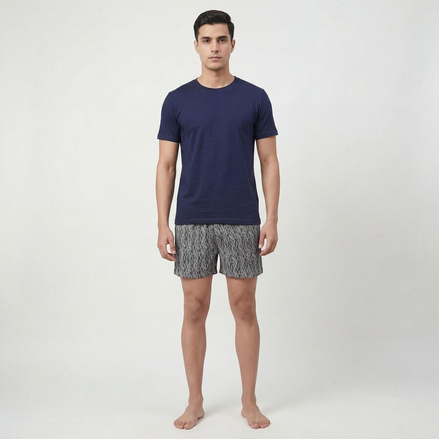 Men's Dark Grey Cotton Regular Fit Solid Boxers, गहरा ग्रे, large