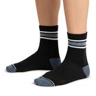 Men's Black and Grey Regular Fit Striped Ankle Socks Pack of 3, Navy Blue, small