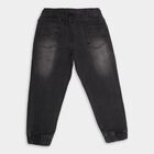 Boys Faded Charcoal Black Regular Fit Elastic Waist Jeans, Black, small image number null