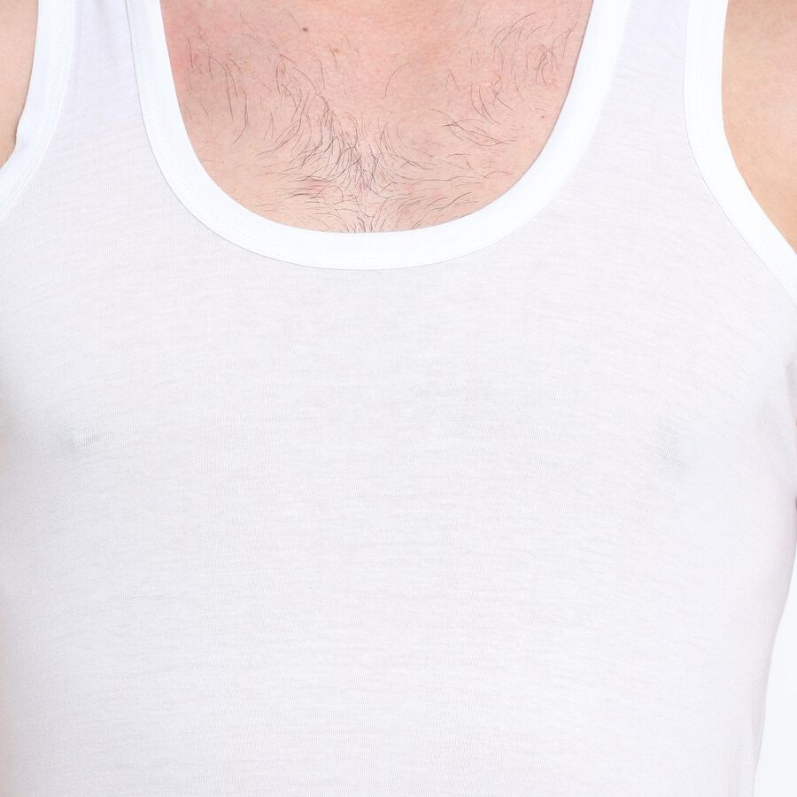 Men's 100% Cotton Vest , White, large image number null