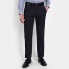 Cotton Straight Fit Trousers, Navy Blue, small image number null