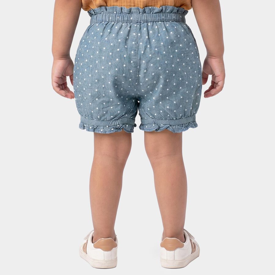 Girls Blue Regular Fit Star Printed Bloomer, Mid Blue, large