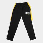 Boys' Black Straight Fit Colorblocked Cotton Blend Pyjama, Black, small