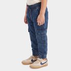 Boys Blue Cargo Fit Washed Jeans, Dark Blue, small