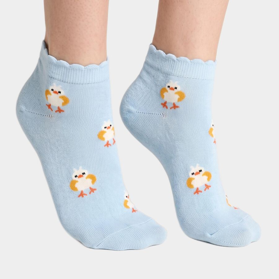 Women's Assorted Regular Fit Printed Pack of 3 Socks, चुनिंदा, large
