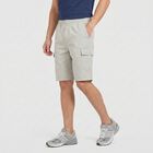 Men's Grey Regular Fit Solid Jamaican Shorts, हल्का ग्रे, small