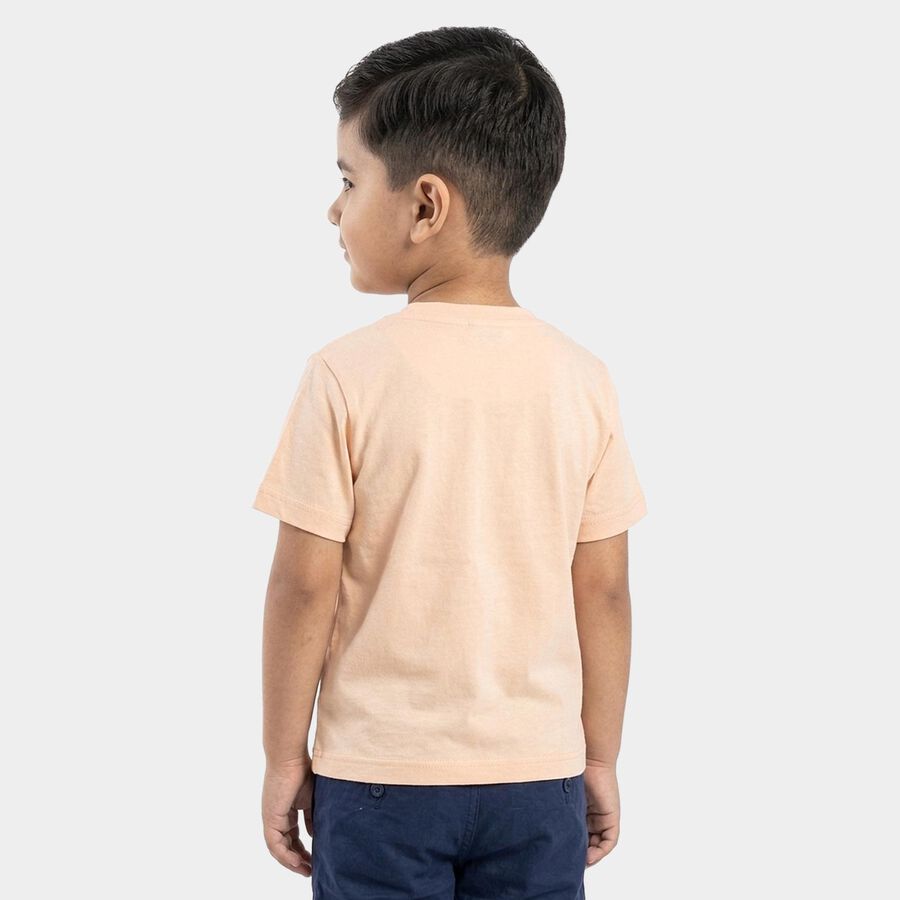 Boys' Half Sleeves T-Shirt, नारंगी, large